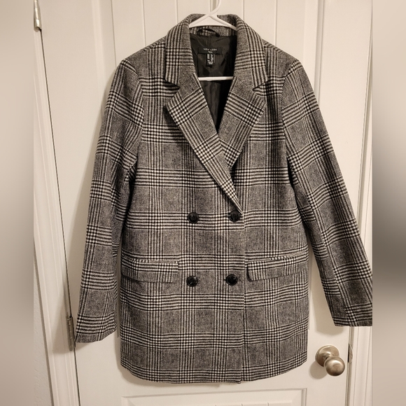 New Look Double Breasted Peacoat Size 12 Tall - Picture 1 of 4